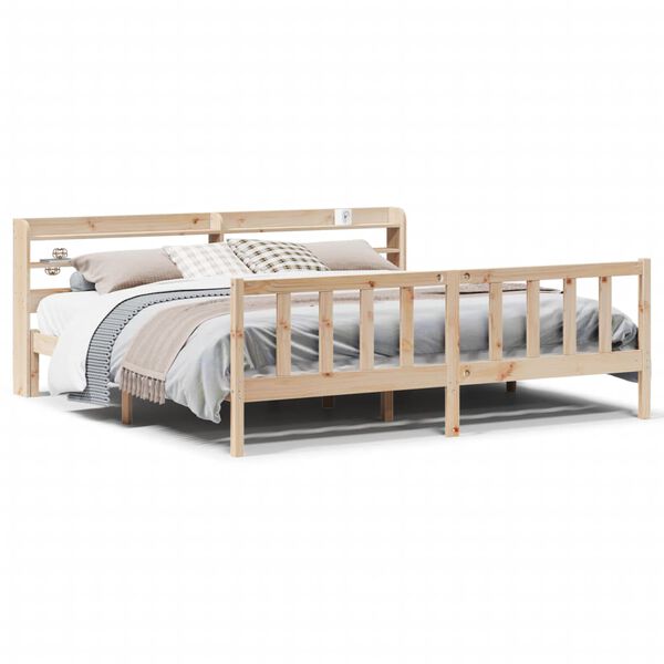 vidaXL Bed Frame without Mattress 200x200 cm Solid Wood Pine