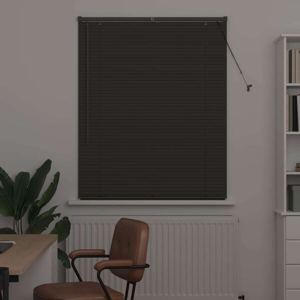 vidaXL Window Blind with Curtains Manual Dark grey Aluminium