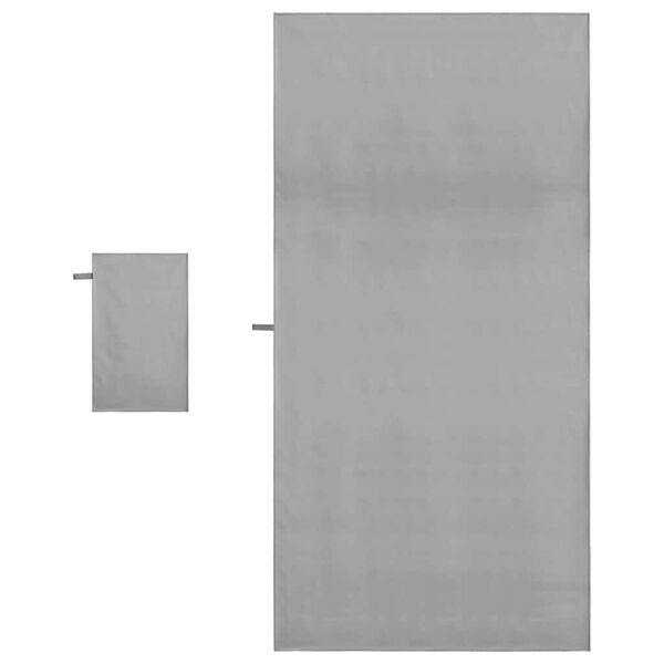 vidaXL Sports Towel Set 2 pcs Dark grey Fabric