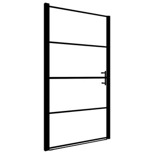 vidaXL Shower Door Frost Tempered Glass 81x195 cm Black