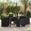 vidaXL Garden Dining Set 5 pcs Black Poly Rattan