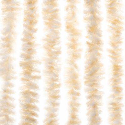 vidaXL Fly Curtain Beige and White 56x185 cm Chenille