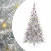 vidaXL Artificial Pre-lit Christmas Tree Silver 210 cm PET