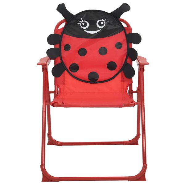 vidaXL 3 Piece Kids' Garden Bistro Set with Parasol Red