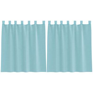 vidaXL Voile Curtains with Loops 2 pcs Turquoise 140x140 cm