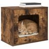 vidaXL Cat House Smoked Oak 51 x 30 x 42 cm Engineered Wood