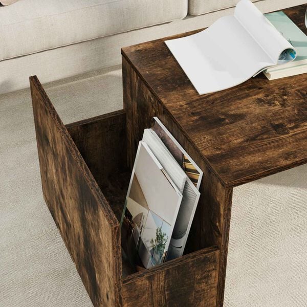 vidaXL Coffee Table Smoked Oak 90 x 45 x 35 cm Engineered Wood