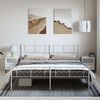 vidaXL Metal Bed Frame without Mattress with Footboard White 193x203cm
