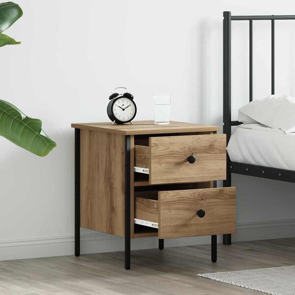 vidaXL Bedside Cabinet with Drawer Artisan oak 40 x 42 x 50 cm