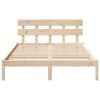 vidaXL Bed Frame with Headboard Brown 160 x 200 cm Solid Pine wood