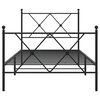 vidaXL Metal Bed Frame without Mattress with Footboard Black 90x190cm