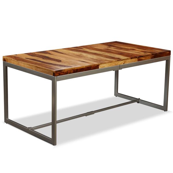 vidaXL Dining Table Solid Acacia Wood and Steel 180 cm