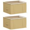vidaXL Storage Box with Transparent Top Window 2 pcs Cream