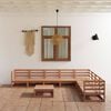 vidaXL 9 Piece Garden Lounge Set Honey Brown Solid Pinewood