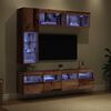 vidaXL TV Cabinet with LED Wall-mounted 7 pcs Old Wood Engineered Wood