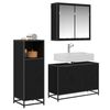 vidaXL Bathroom Furniture Set 3 pcs Black Oak Engineered Wood