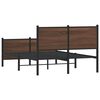 vidaXL Metal Bed Frame without Mattress Brown Oak 120x190 cm Small Double
