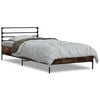 vidaXL Bed Frame without Mattress Smoked Oak 75x190 cm Small Single