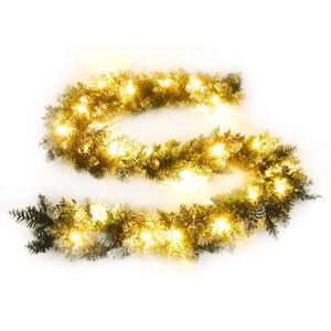 vidaXL Christmas Garland | Green with warm white lights | PVC | 5.2-meter length