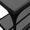 vidaXL Console Table with Black Glass Top 194.5x30x81 cm Steel