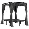 vidaXL Double Sun Lounger with Side and Top Curtains Anthracite