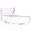 vidaXL Metal Bed Frame without Mattress with Headboard White 75x190cm