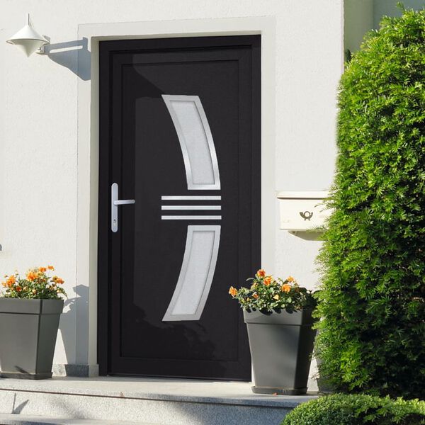 vidaXL Front Door Anthracite 98x200 cm PVC