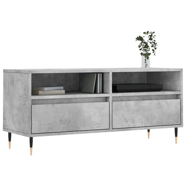 vidaXL TV Cabinet Concrete Grey 100x34.5x44.5 cm Engineered Wood