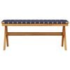 vidaXL Garden Bench Dark Blue Solid Wood Acacia and Fabric