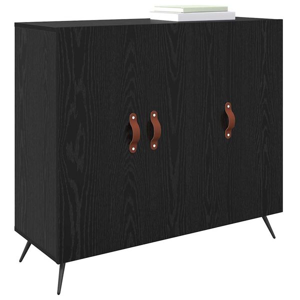 vidaXL Sideboard Black Oak 89.5 x 34 x 80 cm Engineered Wood