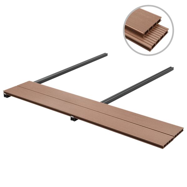 vidaXL WPC Decking Boards with Accessories 20 m&sup2; 2.2 m Brown