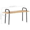 vidaXL Bench 110 cm Rough Mango Wood