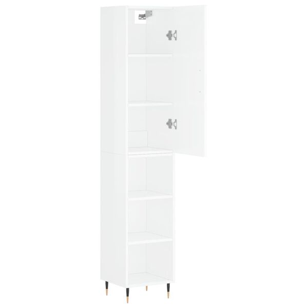 vidaXL Highboard High Gloss White 34.5x34x180 cm Engineered Wood