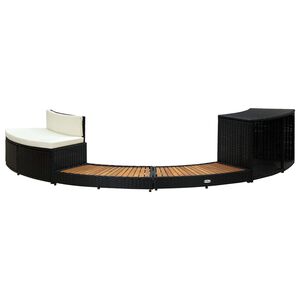 vidaXL Spa Surround | Black | Solid acacia wood, poly rattan, steel | Large