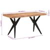 vidaXL Dining Table Black 140x70x76 cm Solid Wood Acacia