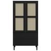 vidaXL Wardrobe SENJA Rattan Look Black 90x55x175 cm Solid Wood Pine