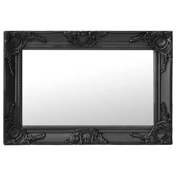 vidaXL Wall Mirror Baroque Style 60x40 cm Black