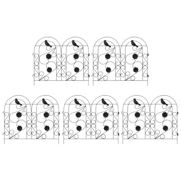 vidaXL Garden Fence Trellis Black 308.5 x 54.5 x 0.3 cm