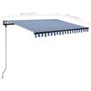 vidaXL Manual Retractable Awning with LED 300x250 cm Blue and White