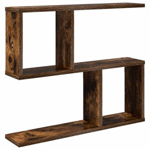 vidaXL Wall Shelf Smoked Oak 60 x 12 x 50.5 cm Engineered Wood