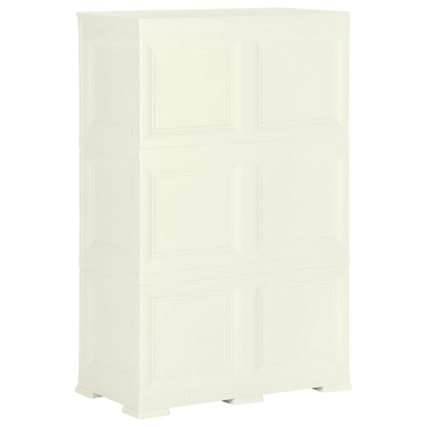 vidaXL Plastic Cabinet 79x43x125 cm Wood Design Vanilla Ice