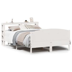 vidaXL Bed Frame without Mattress White 140x200 cm Solid Wood Pine