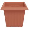 vidaXL Square Flower Pot 24 pcs Brick Red 20 x 20 x 16 cm Plastic