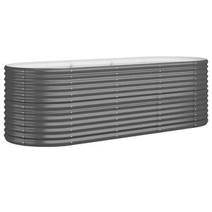 vidaXL Garden Raised Bed Galvanised Steel 224x80x68 cm Anthracite