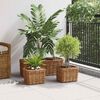 vidaXL Planter Basket with Storage 3 pcs Brown