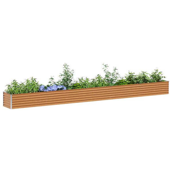 vidaXL Garden Raised Bed Light Brown 485 x 50 x 36 cm Galvanised Steel