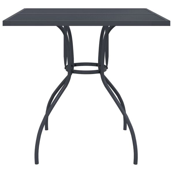 vidaXL Garden Table Anthracite 80x80x72.5 cm Steel Mesh