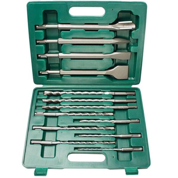 Br&uuml;der Mannesmann 13 Piece Drill Bit and Chisel Set SDS-Plus 12588