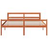 vidaXL Bed Frame with Headboard 2 pcs Wax Brown Solid Pine Wood