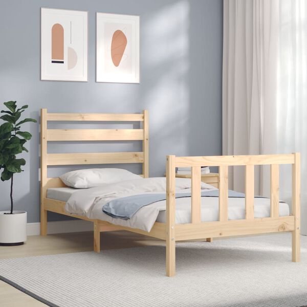 vidaXL Bed Frame without Mattress 90x200 cm Solid Wood Pine